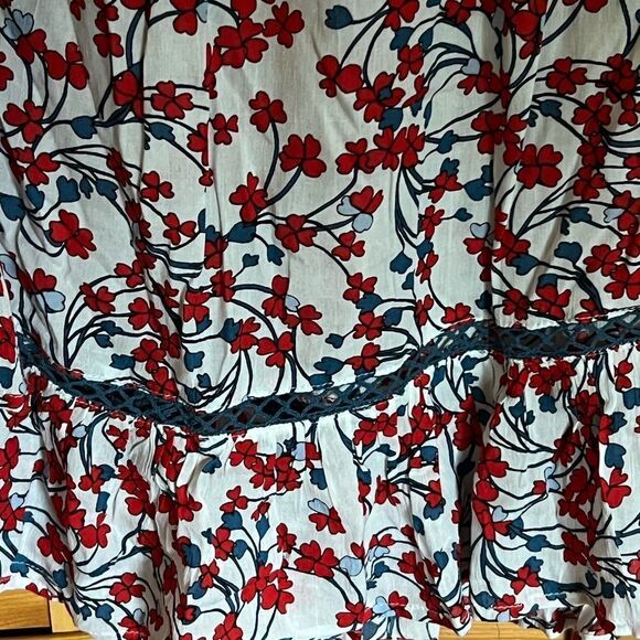 Fever boho floral peasant blouse with 3/4 length sleeves women’s size medium - Picture 5 of 9